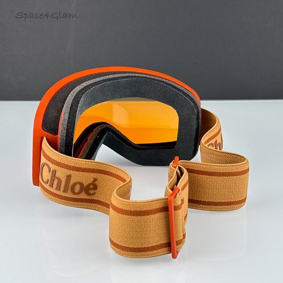 Chloe Ski Mask CH0072S 003 Matte Rust Orange Multilayer Blue Zeiss - Picture 8 of 10